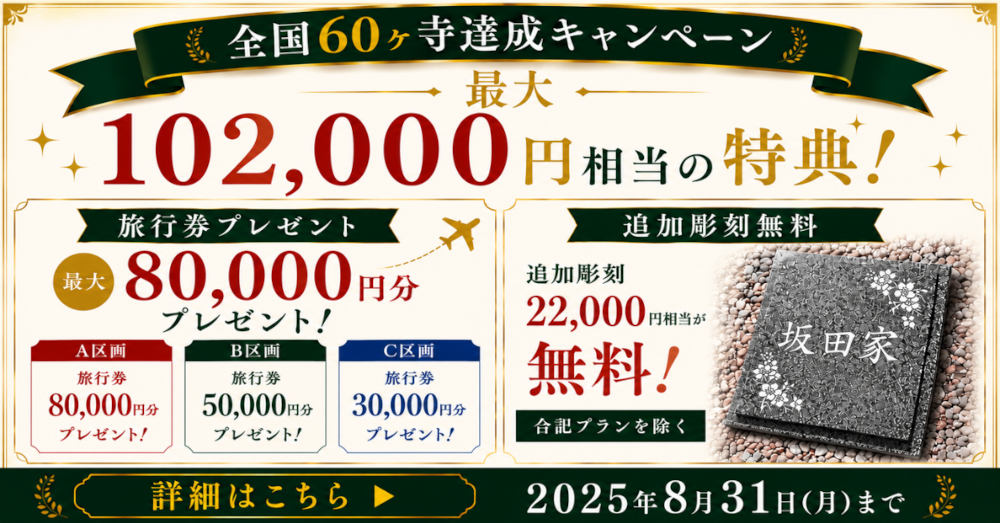 全国60ケ寺達成キャンペーン